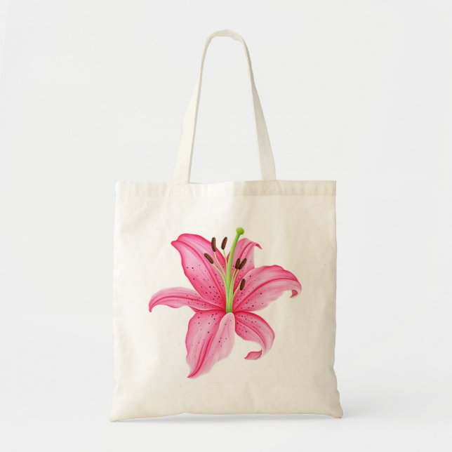 Bolsa Tote Saca Tote Lírio Rosa (Frente)