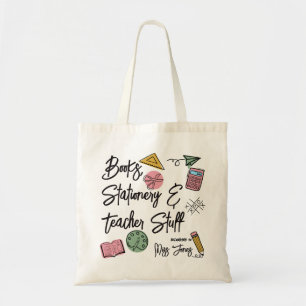 Bolsa Tote Saca Tote Personalizada de livros, papelaria e mat