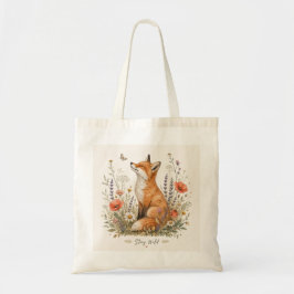 Bolsa Tote Saca Tote Raposa Selvagem Flor Silvestre Raposa da