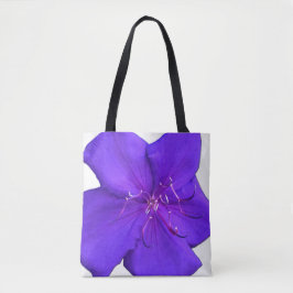 Bolsa Tote Saca Vibrante de Flor Roxa – Arte Botânica Ousada