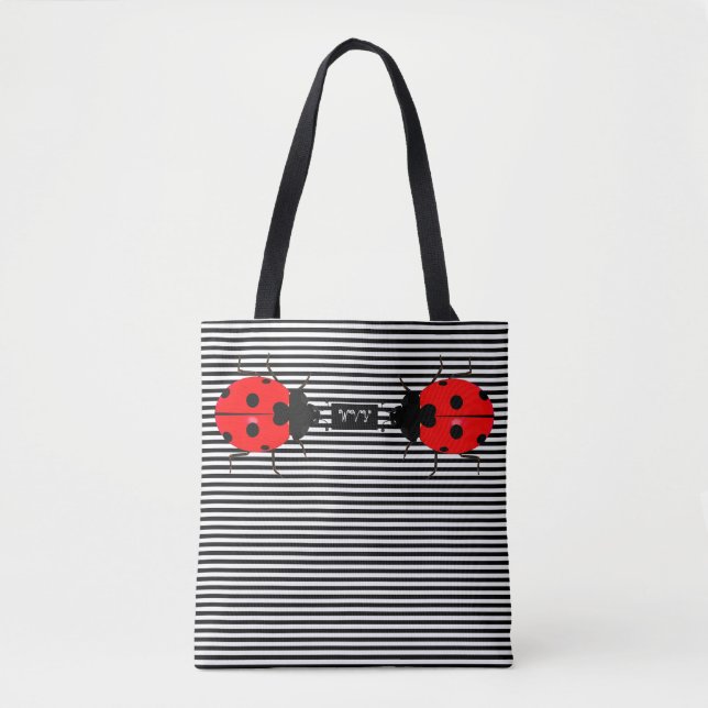 Bolsa Tote Sacas de impressão com joaninhas fofas (Frente)