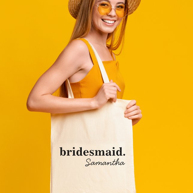 Bolsa Tote Sacas de mão modernas personalizadas para damas de (personalised bridesmaid proposal tote bag is the perfect bridesmaid gift)