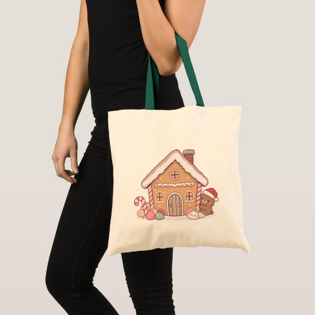 Bolsa Tote Sacas de Natal Kawaii (Frente (produto))