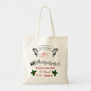 Bolsa Tote Sack de Papais noeis Editáveis