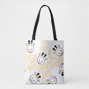 Bolsa Tote Saco Adorável de Vaca Kawaii - Fazenda Pastel