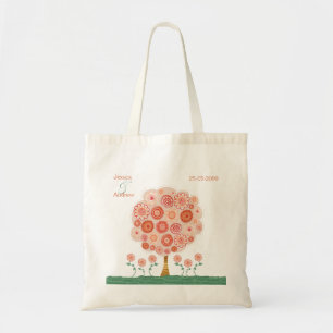 Bolsa Tote Saco alaranjado do presente do favor do casamento