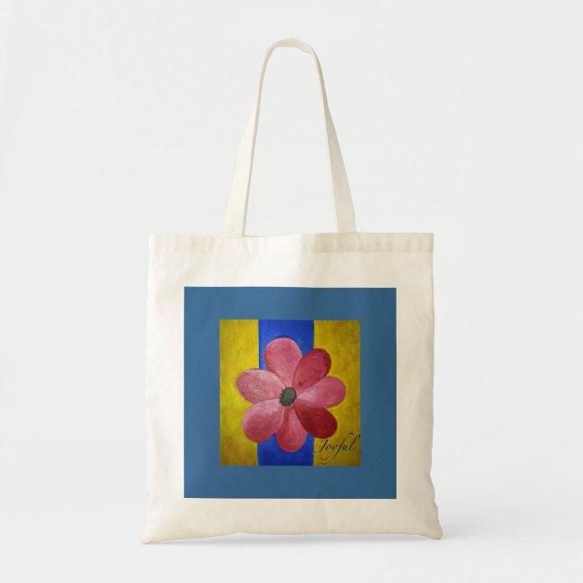 Bolsa Tote Saco alegre da flor (Frente)