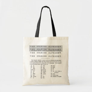 Bolsa Tote Saco alfabético espanhol