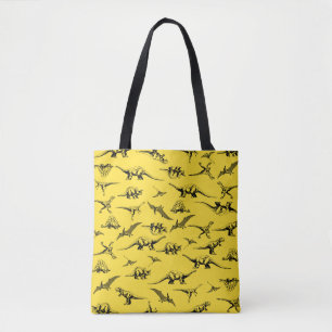 Bolsa Tote Saco Amarelo de Dinossauros