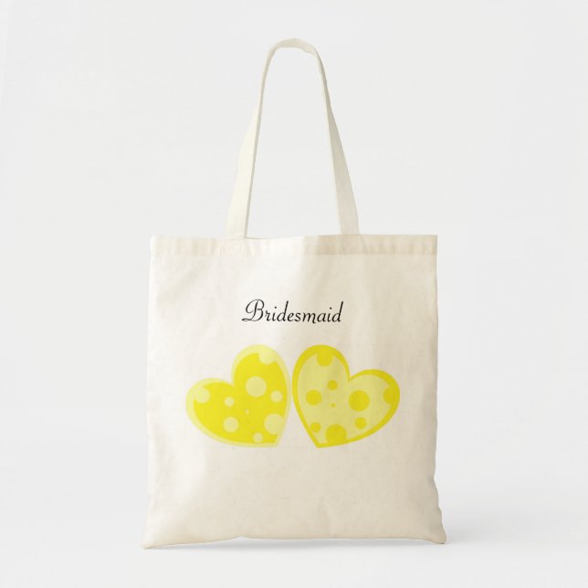Bolsa Tote Saco amarelo dos corações (Frente)