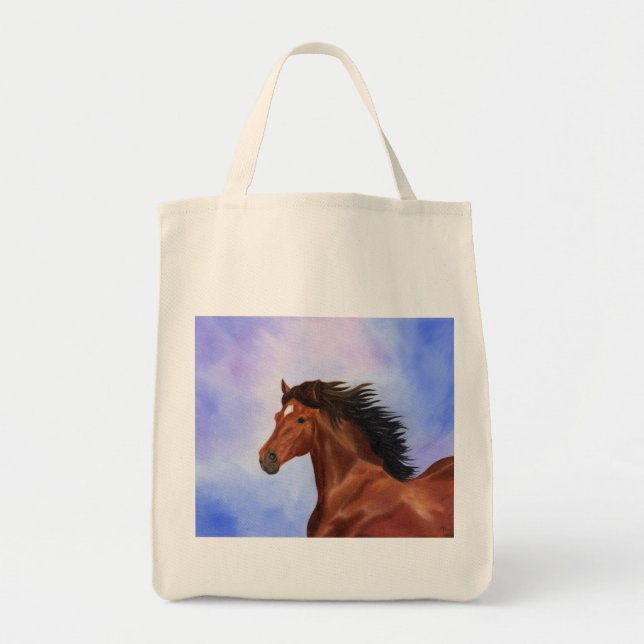 Bolsa Tote Saco andaluz do cavalo de Brown (Frente)