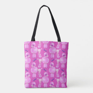 Bolsa Tote Saco animal cor-de-rosa da arte do rosa do teste