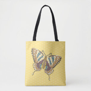 Bolsa Tote Saco Aztec Swallowtail All-Over-Impressão