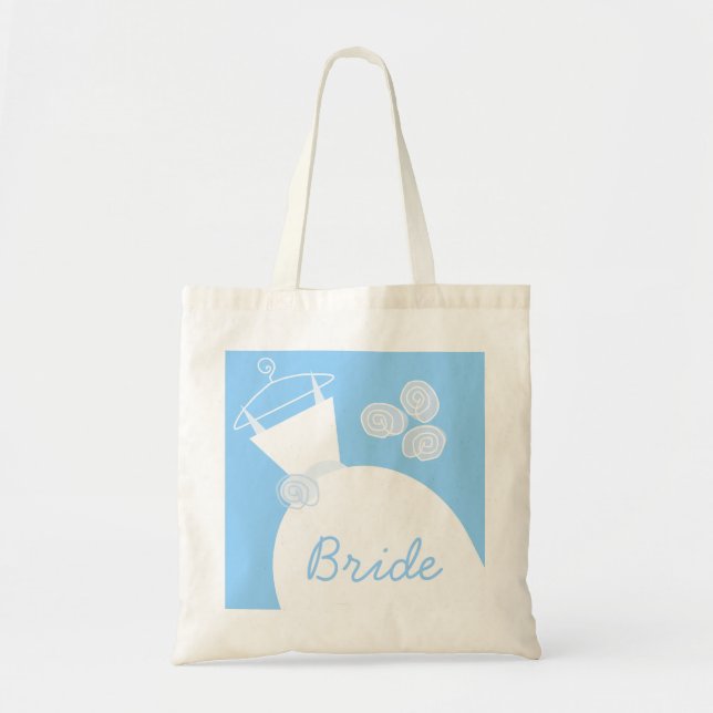 Bolsa Tote Saco azul de Casamento "Noiva" (Frente)