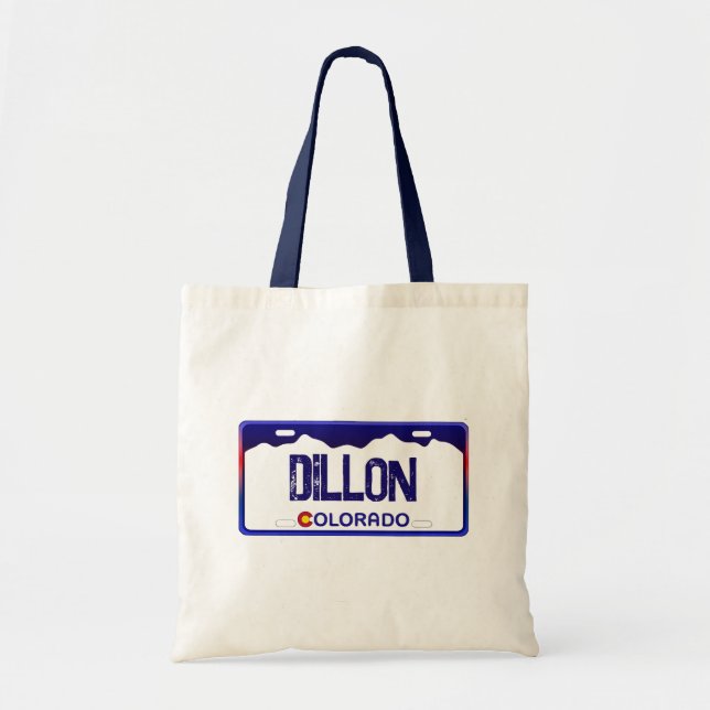 Bolsa Tote Saco azul de matrícula do Dillon Colorado (Frente)