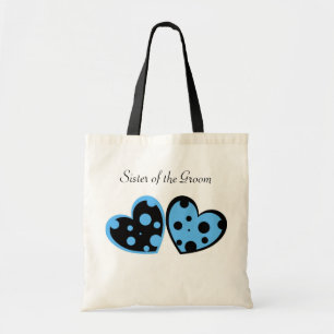 Bolsa Tote Saco azul e preto da luz - dos corações