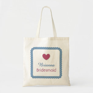 Bolsa Tote Saco azul V04 do casamento da dama de honra do