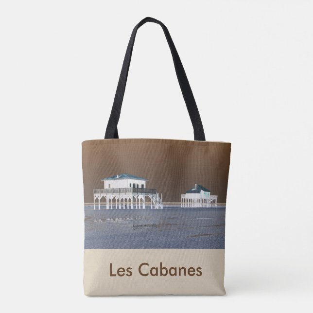 Bolsa Tote saco “Bacia de Arcachon” recto - “LesCabanes” (Verso)