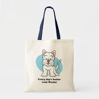 Bolsa Tote Saco bonito de Westie dos desenhos animados
