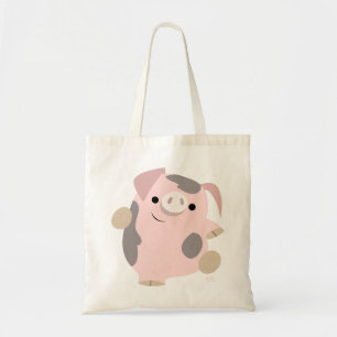 Bolsa Tote Saco bonito do porco da dança dos desenhos