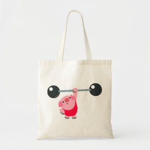 Bolsa Tote Saco bonito do porco dos desenhos animados do