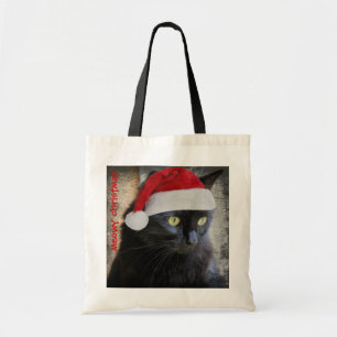 Bolsa Tote Saco bonito do presente do Natal do gato do papai