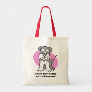 Bolsa Tote Saco bonito do Schnauzer do cão dos desenhos