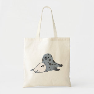 Bolsa Tote Saco bonito do selo e do filhote de cachorro da