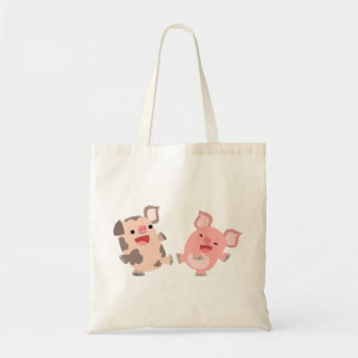 Bolsa Tote Saco bonito dos porcos dos desenhos animados da