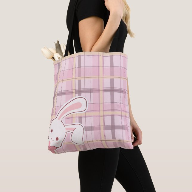 Bolsa Tote Saco bonito em tons rosa (Close Up)