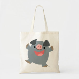 Bolsa Tote Saco Bouncy do porco dos desenhos animados bonitos