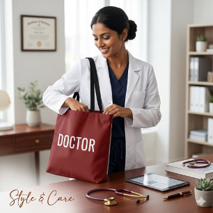 Bolsa Tote Saco Branco Personalizável com Texto de MÉDICO
