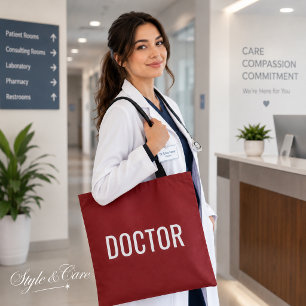Bolsa Tote Saco Branco Personalizável com Texto de MÉDICO