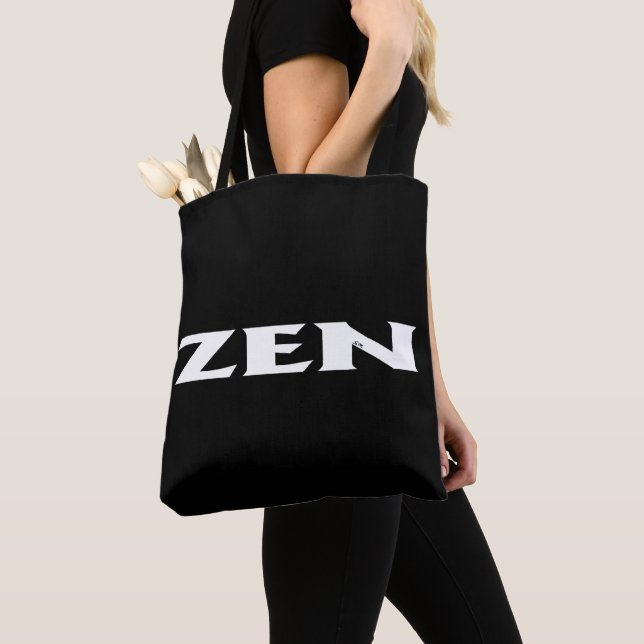 Bolsa Tote Saco branco preto branco com ombro (Close Up)