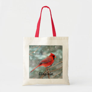 Bolsa Tote Saco cardinal vermelho do pássaro