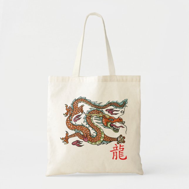 Bolsa Tote Saco chinês do dragão (Frente)