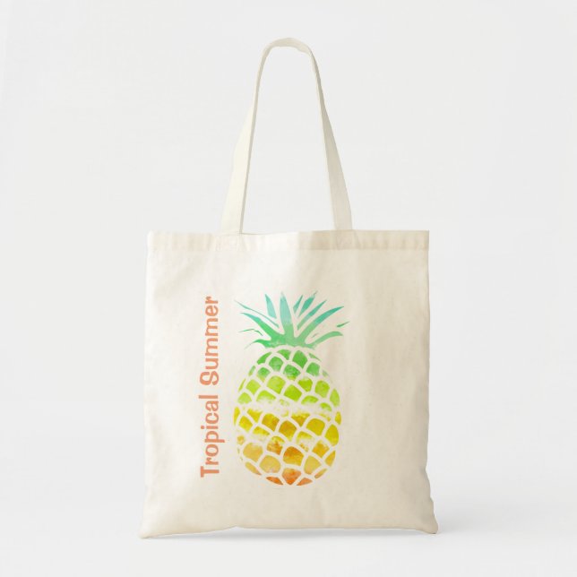 Bolsa Tote Saco Colorido de Ananás (Frente)