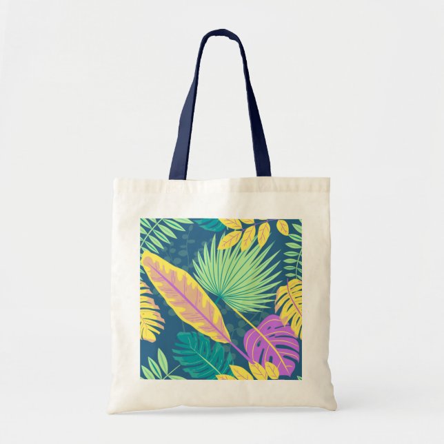 Bolsa Tote Saco com alças de cor azul. (Frente)