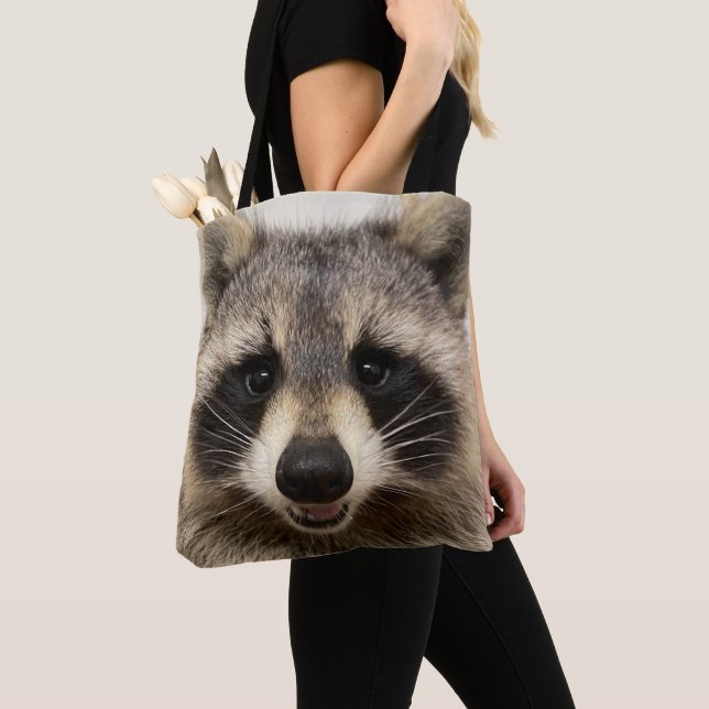 Bolsa Tote Saco com "Animal", o guaxinim (Close Up)