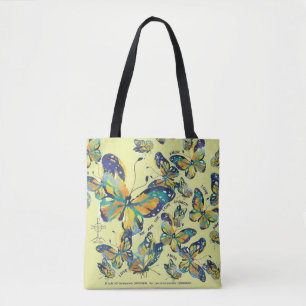 Bolsa Tote Saco com Designs Mariposas e Amor