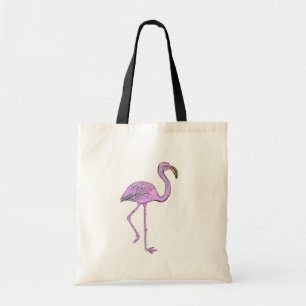 Bolsa Tote Saco com flamingo cor-de-rosa