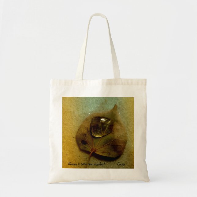 Bolsa Tote Saco com fotografia de uma licença após a chuva (Frente)