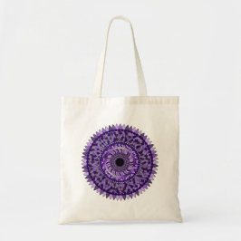 Bolsa Tote Saco com uma design de mandala roxa