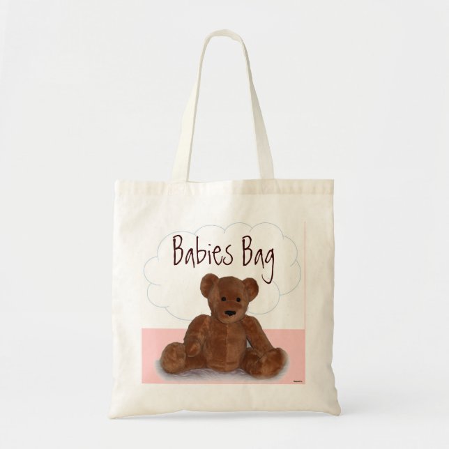 Bolsa Tote Saco cor-de-rosa da fralda dos bebês (Frente)