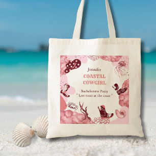 Bolsa Tote saco cor-de-rosa de vaqueira costeira