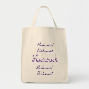 Bolsa Tote Saco cor-de-rosa e branco do casamento da dama de