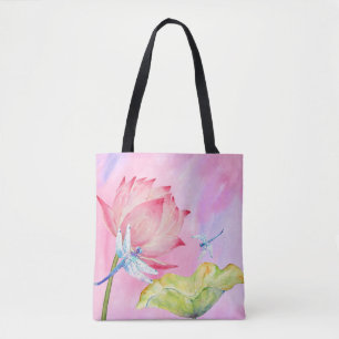 Bolsa Tote saco cor-de-rosa macio do verão da aguarela das