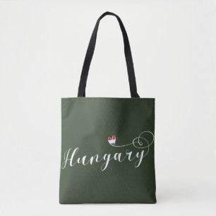 Bolsa Tote Saco customizável do coração de Hungria, húnga