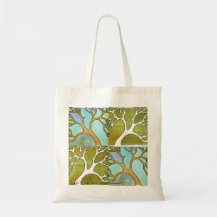 Bolsa Tote Saco da arte da árvore do verde azul