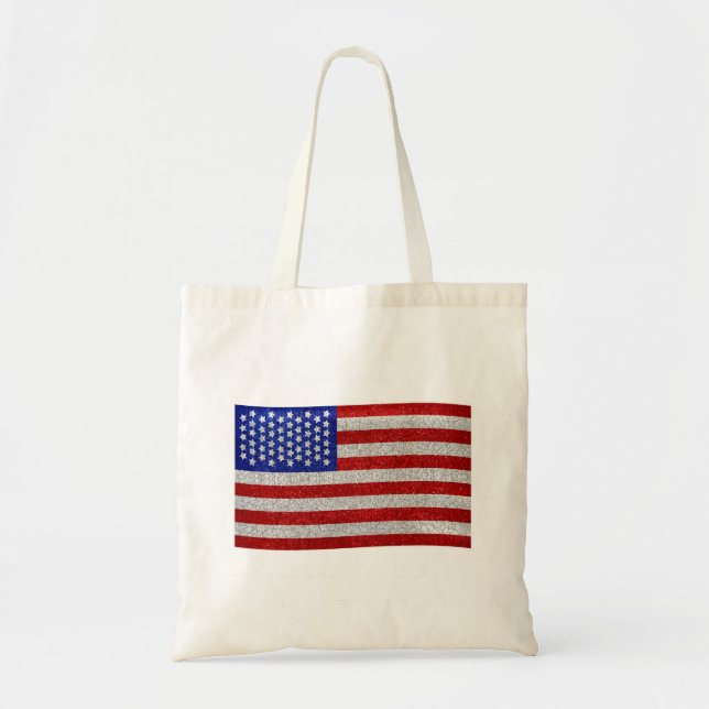 Bolsa Tote Saco da bandeira americana do vintage (Frente)